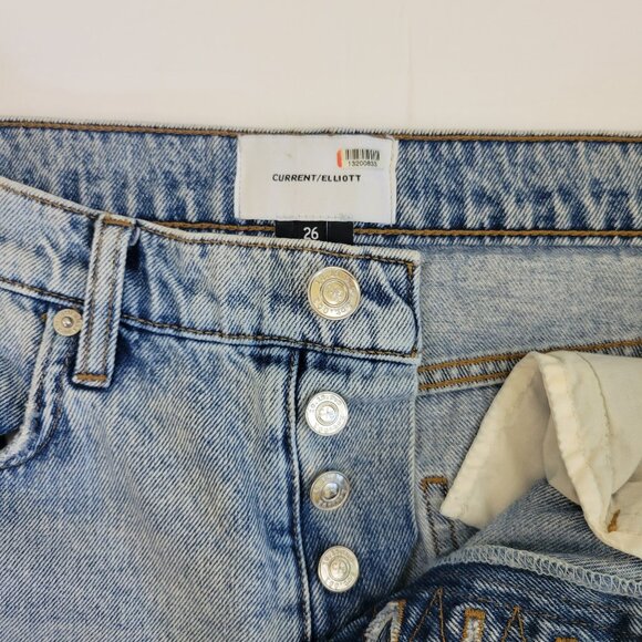 Current Elliott Zig Zag Fling Relaxed boyfriend Studs Jean, Light Blue - Picture 9 of 10